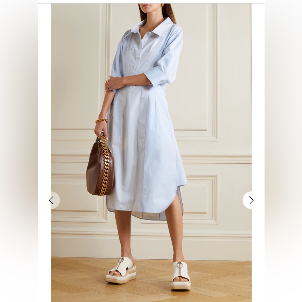 STELLA MCCARTNEY Pinstriped Cotton Shirt Dress
